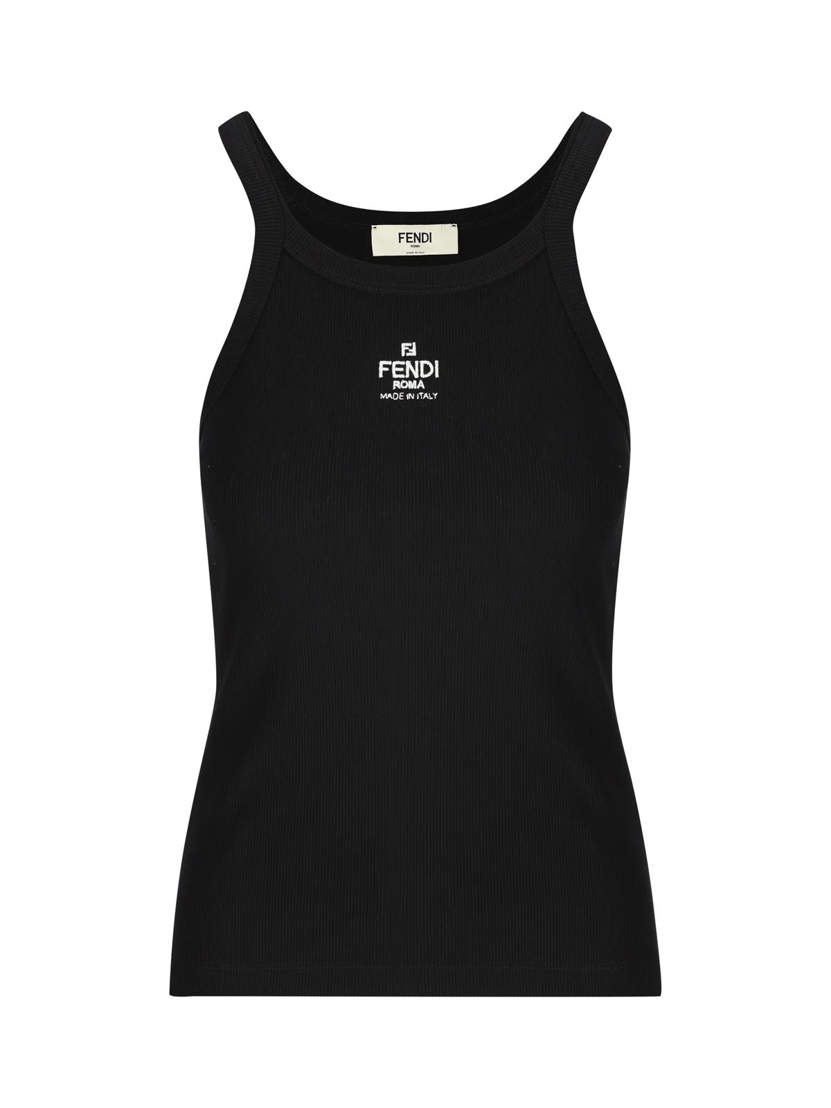 Fendi Logo Embroidered Knitted Tank Top | Cettire Global