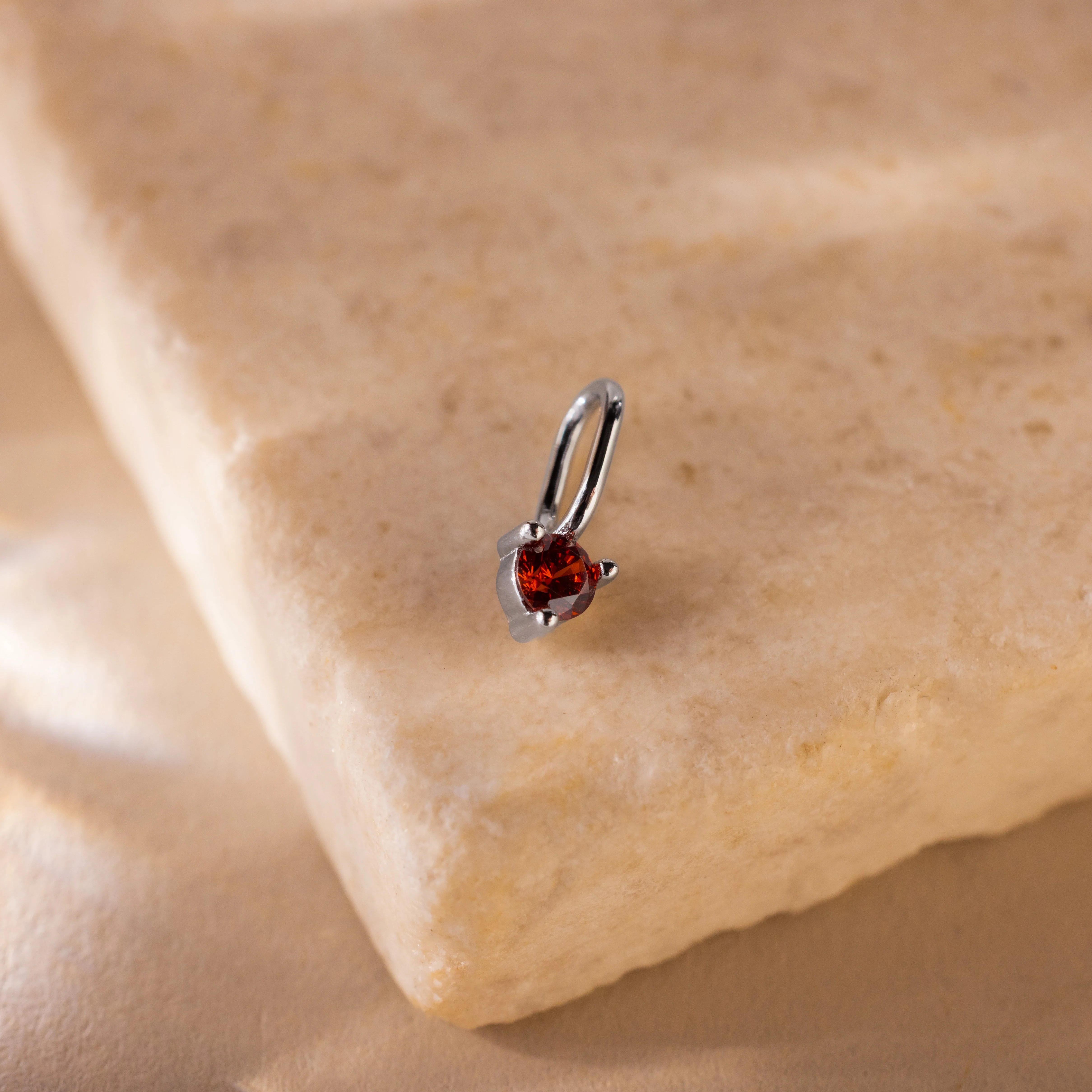 Dainty Garnet Birthstone Gemstone Charm | Caitlyn Minimalist | Caitlyn Minimalist