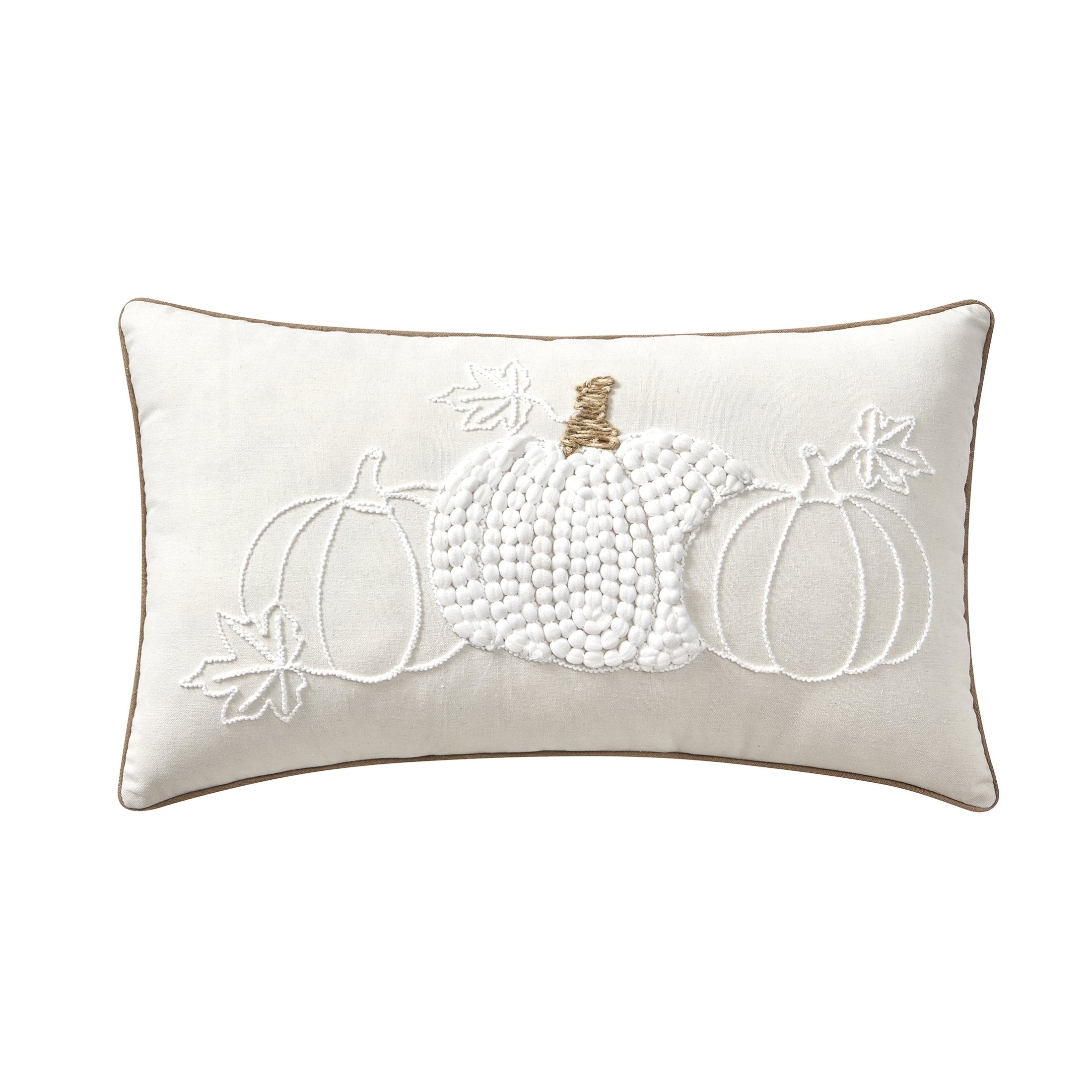 My Texas House 14" x 24" Ivory Embroidered Pumpkin Decorative Pillow | Walmart (US)