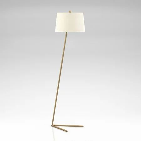 Markos Modern Mid-Century Floor Lamp, Gold Brass Finish with Linen Shade | Walmart (US)