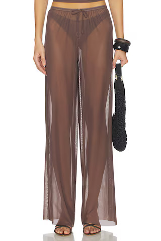 Riley Wide Leg Pant in Rosewood Mesh | Revolve Clothing (Global)