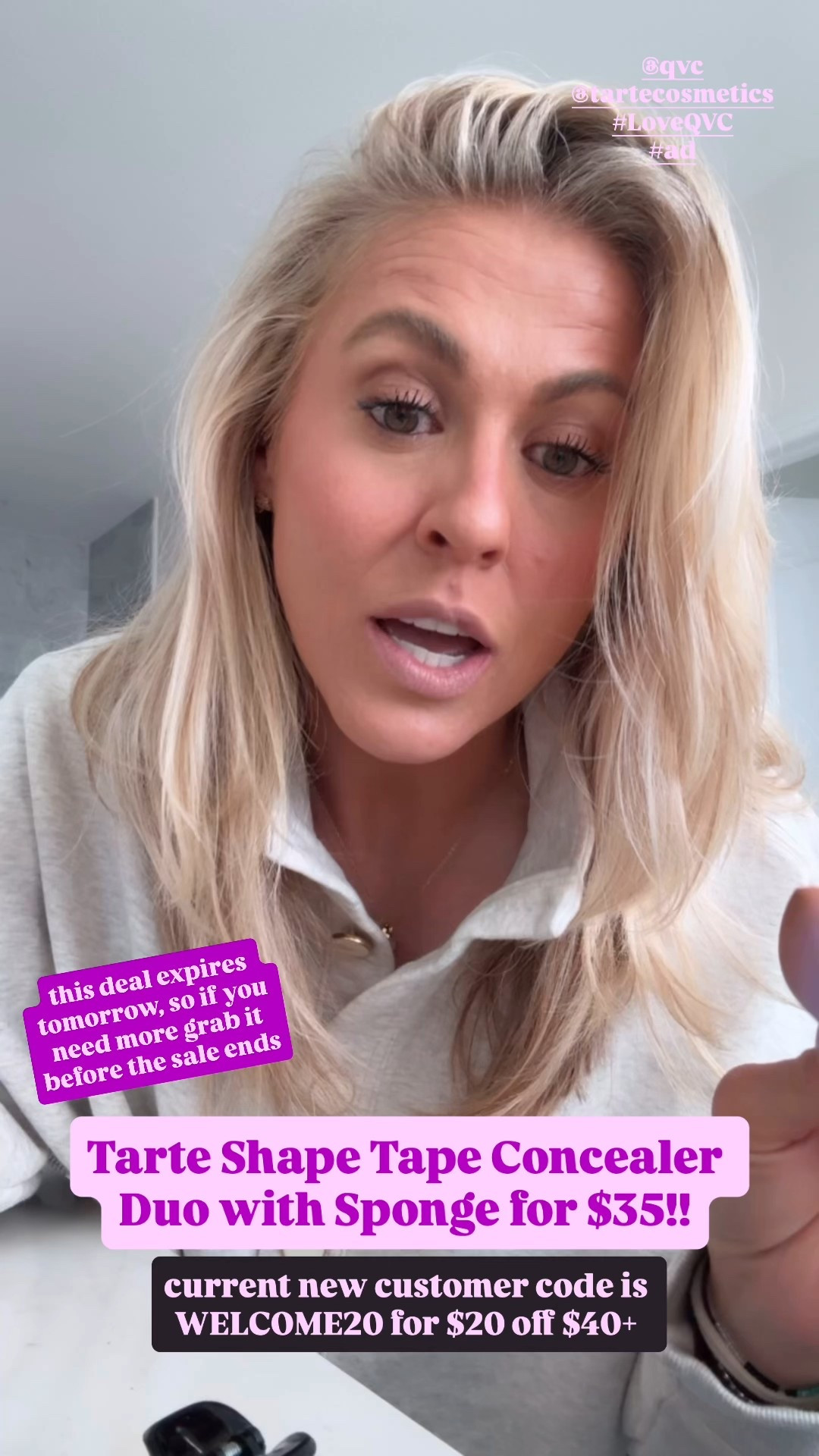 Tarte Shape Tape Concealer Duo with Sponge for $35!!
That’s $17 each. Normally one tube is $32. 

New customer code is WELCOME20 for $20 off $40+

@QVC 
@tartecosmetics
#LoveQVC 
#ad

#LTKOver40 #LTKmorningroutine #LTKSaleAlert