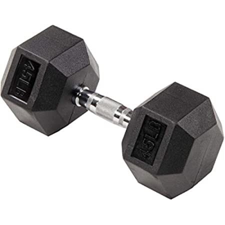 Tru Grit Fitness Hex Elite TPR Dumbbells - Rubber Dumbbells Designed with Chrome-Plated Steel Handle | Amazon (US)