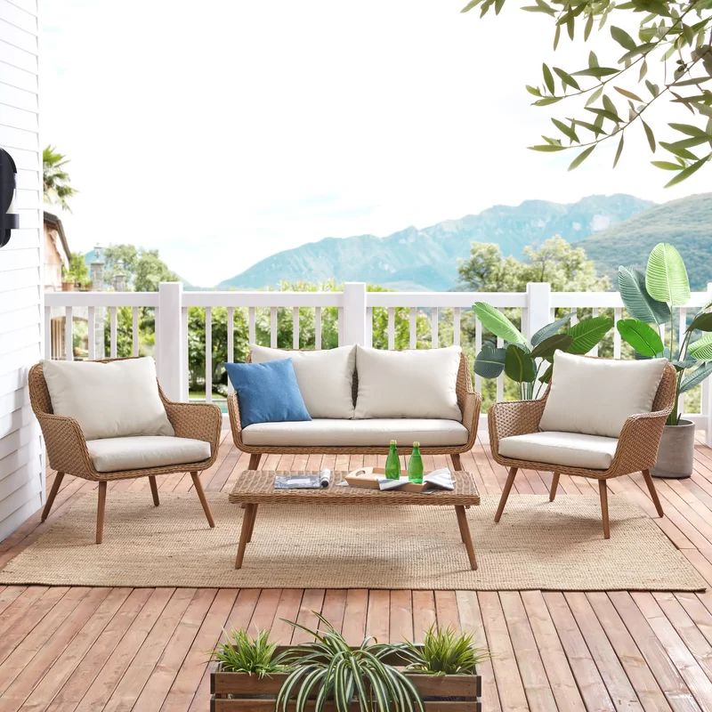 Marotta 4 - Person Outdoor Seating Group with Cushions | Wayfair North America