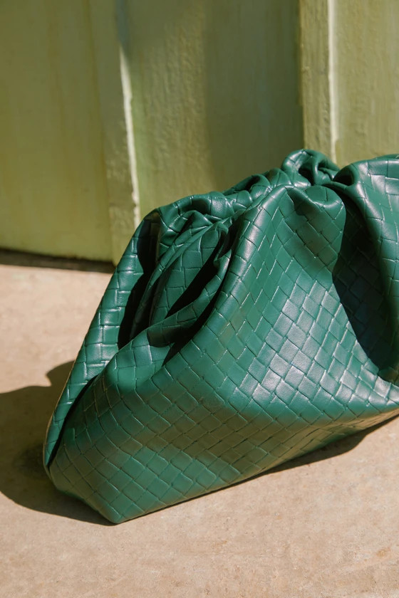 Fashionable Favorite Green Woven Ruched Oversized Clutch | Lulus (US)