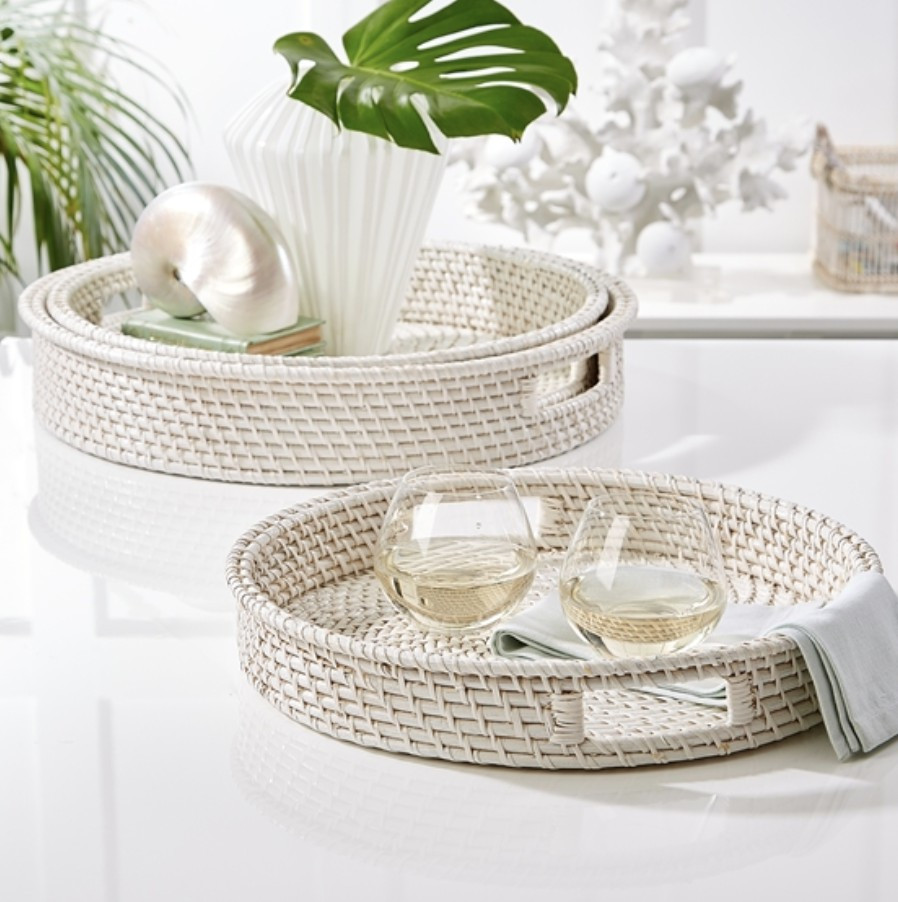 White Rattan Trays | Megan Molten