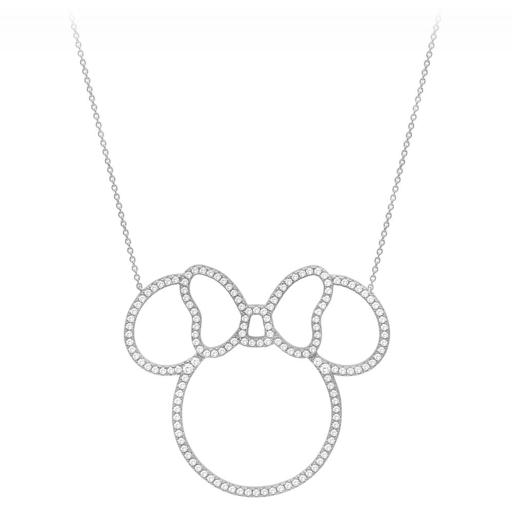 Minnie Mouse Pavé Icon Outline Necklace by CRISLU | Disney Store