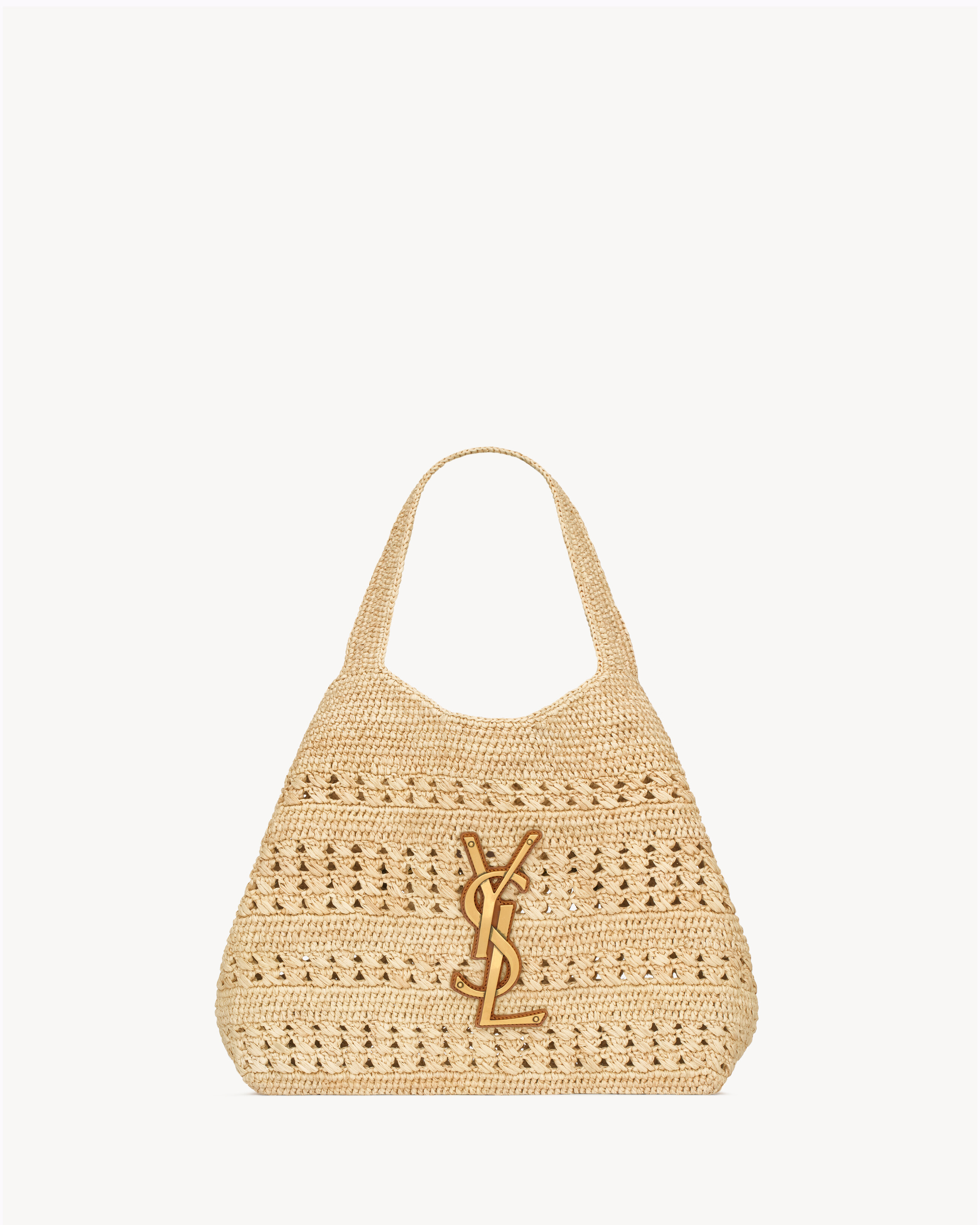 ICARE medium in raffia in Beige | Saint Laurent | YSL US | Saint Laurent Inc. (Global)