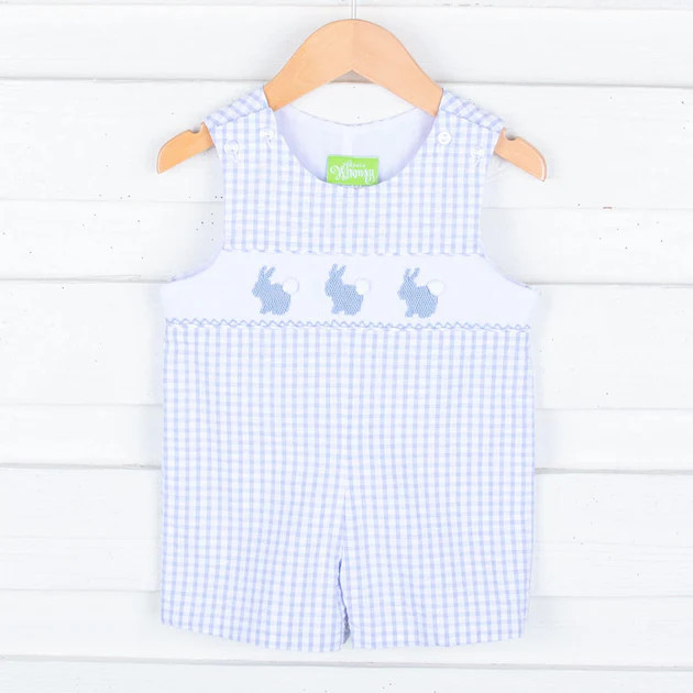 Bunny Smocked  Light Blue Jon Jon | Classic Whimsy