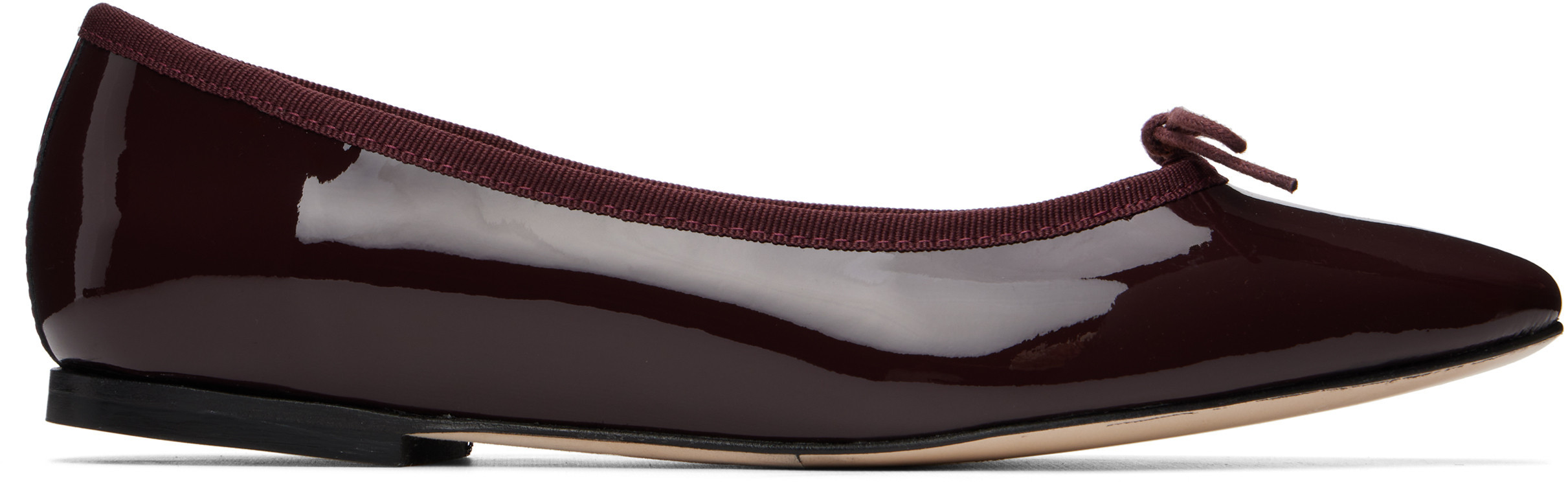 Repetto Burgundy Cendrillon Pointed-Toe Ballerina Flats | SSENSE