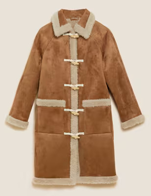 Faux Shearling Textured Longline Coat | Marks & Spencer (UK)