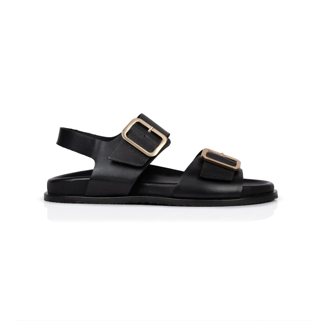 Gala: Black Two Bar Back Strap Sandals from Air & Grace | Air & Grace