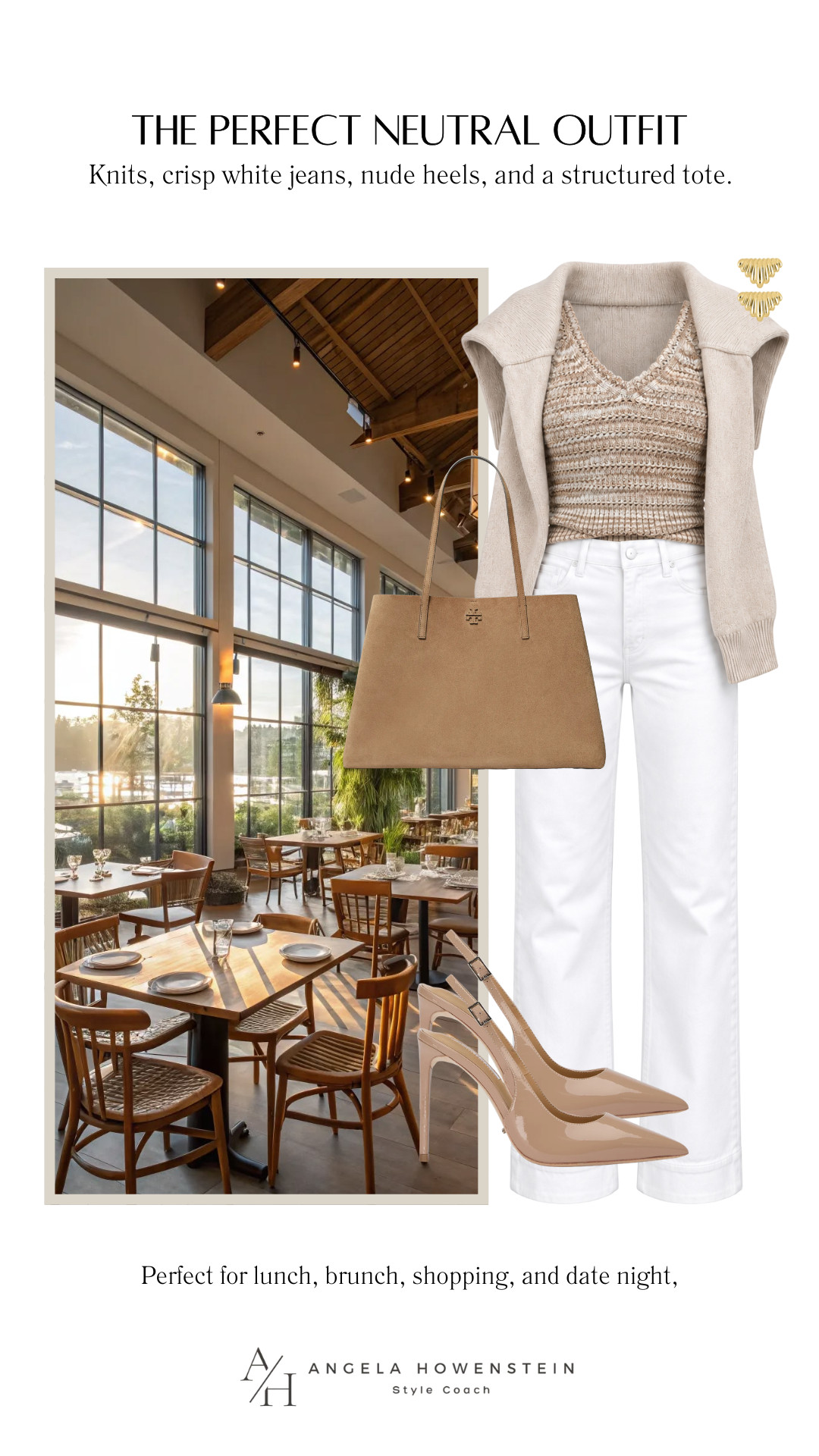 I love a tonal outfit, especially when the textures do all the work. This cream knit layer, textured top, and white denim feel fresh and polished, while the nude heels and structured tote pull everything together beautifully.

👩‍💻 LTK PRO TIPS
❤️ Heart = Support my posts ;-)
🔖 Save = Get sale & restock alerts for the things you love!
📋 Lists = Keep favorites organized (List ideas: Christmas, Birthdays, and Vacations!)
📲 Share = Send lists and products to a friend (or your daughters like me).
💬 Comment = Ask me anything, and I’ll answer. ;-) 

 #LTKootd #LTKSeasonal #LTKOver40
