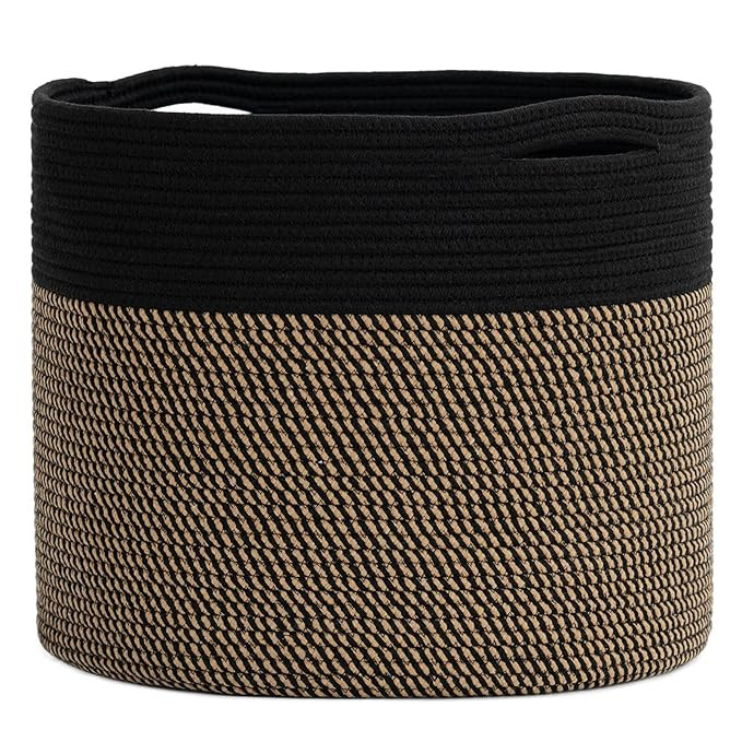 Goodpick Woven Rope Storage Basket, Blanket Basket for Towel, Shoe, Clothes, Large Toy Decorative... | Amazon (US)
