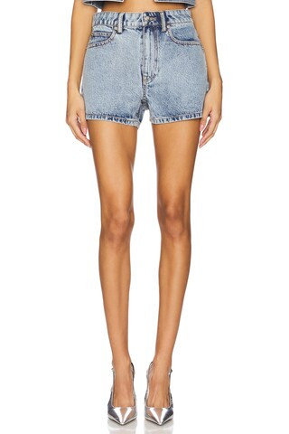 All Over Clear Bead Hotfix Shorty in Vintage Light Indigo | Revolve Clothing (Global)