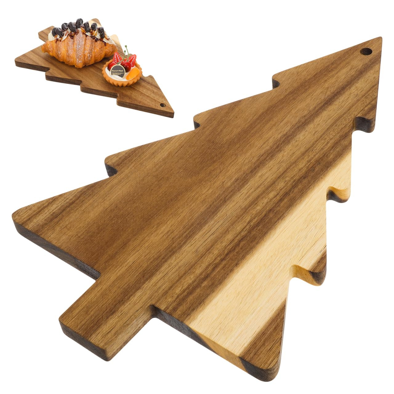 Baluue Wooden Christmas Tree Chopping Board 15 Inch Multi-Functional Food Serving Tray Cutting Bo... | Amazon (UK)