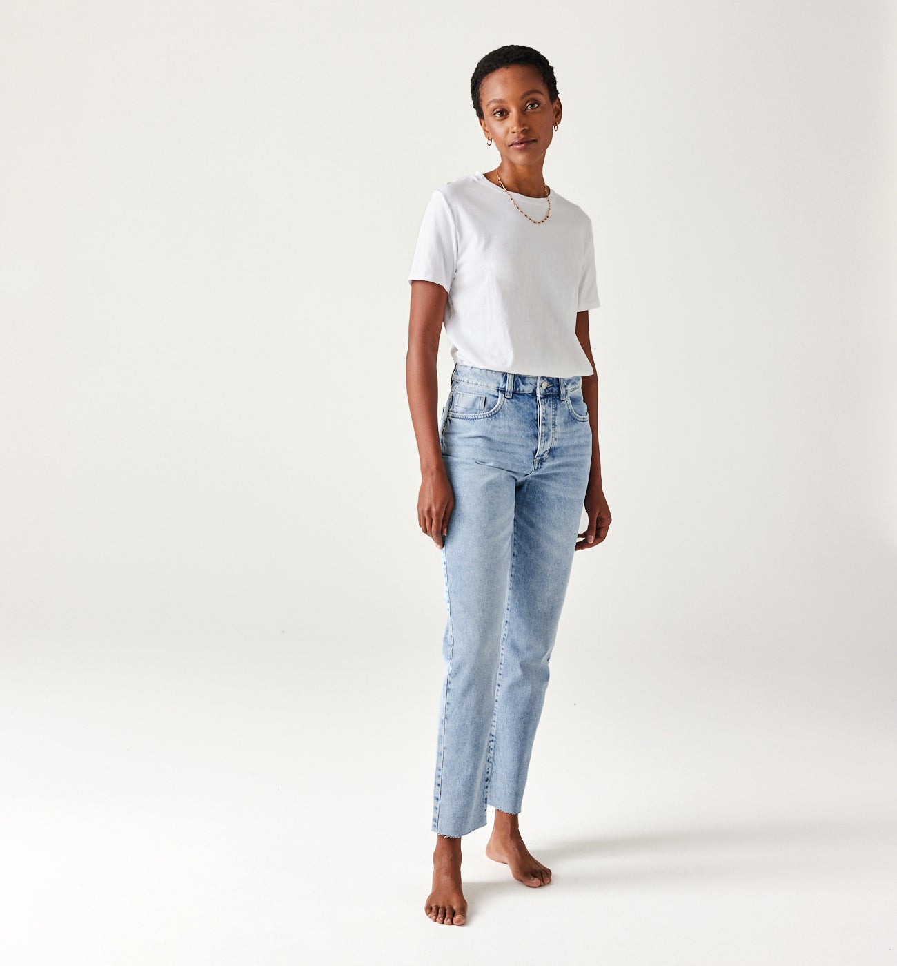 Jean droit taille haute BASILE - Jean clair | Promod (FR)