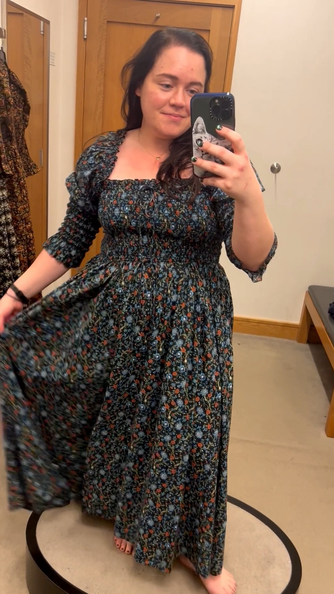 I fell in love with this Dôen dress the second I tried it on — it’s flowy, dramatic, and still super comfortable to wear. The smocked waist and adjustable tie make it true to size and petite friendly, which I really appreciate. It feels like the perfect piece for holiday parties, Thanksgiving dinner, or just dressing up a cozy fall evening.


#LTKPetite #LTKSeasonal #LTKStyleTip