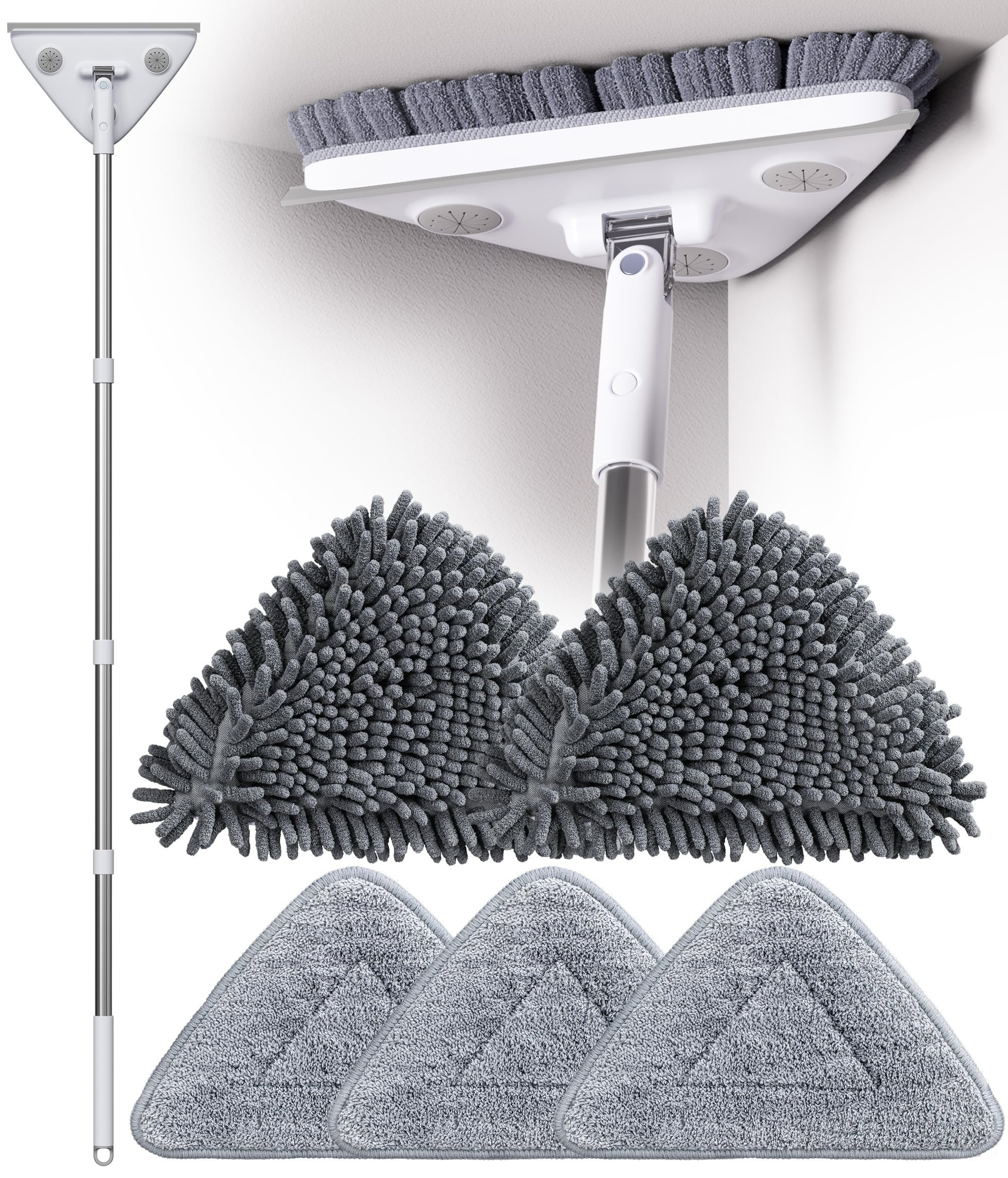Wall Cleaner Mop with Long Handle, Wall Duster with Extension Pole, 3-in-1 Wall Cleaner, Dust Mop... | Amazon (US)