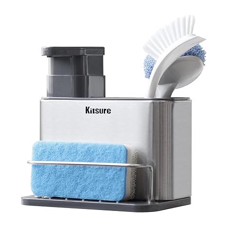 Kitsure Sponge Holder, Detachable Sink Caddy and Kitchen Sink Sponge Holder, Easy-to-Clean Sink C... | Amazon (US)