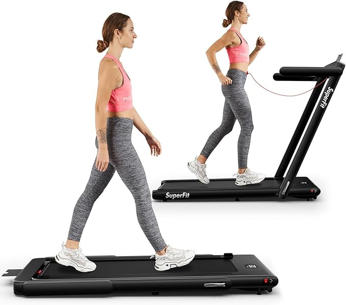 Goplus 2 in 1 Folding Treadmill, 2.25HP Superfit Under Desk Electric Treadmill, Installation-Free... | Amazon (US)