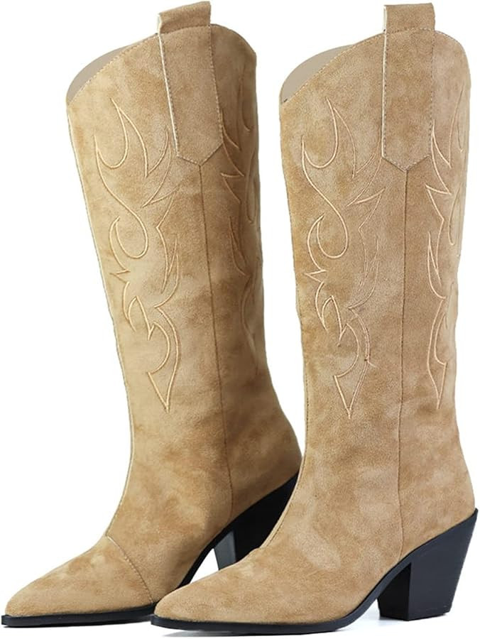 EKLART Womens Cowboy Boots Trendy Cowgirl Boot Shoes For Woman Pointed Toe Plus Size 46 | Amazon (UK)