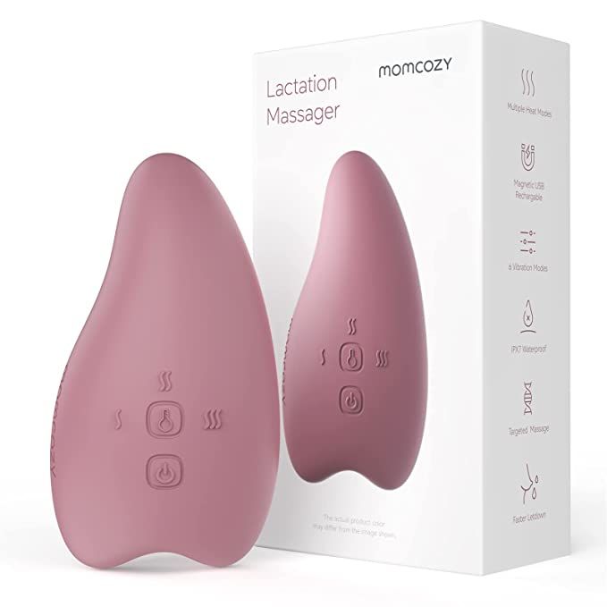 Momcozy Warming Lactation Massager 2-in-1, Soft Breast Massager for Breastfeeding, Heat + Vibrati... | Amazon (US)