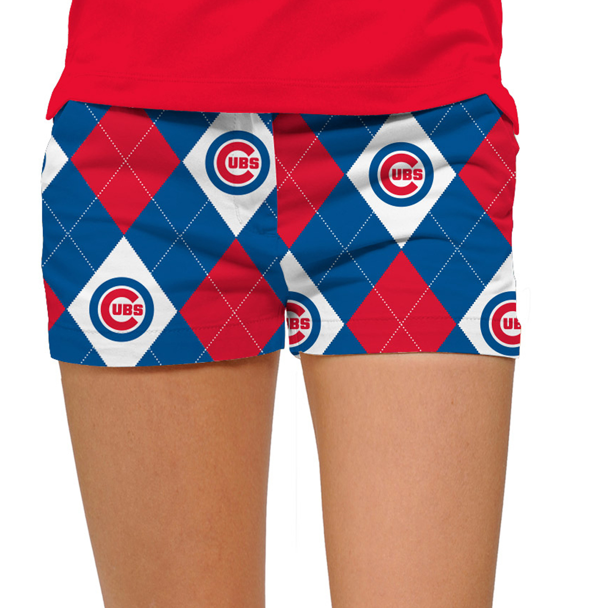 Chicago Cubs Loudmouth Women's Argyle Mini Shorts - Red/White | Fanatics
