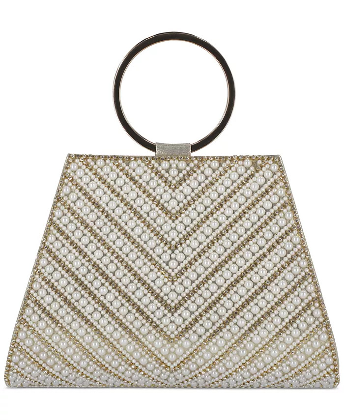 Brynn Embellished Pearl Chevron Clutch, Created for Macy's | Macy's