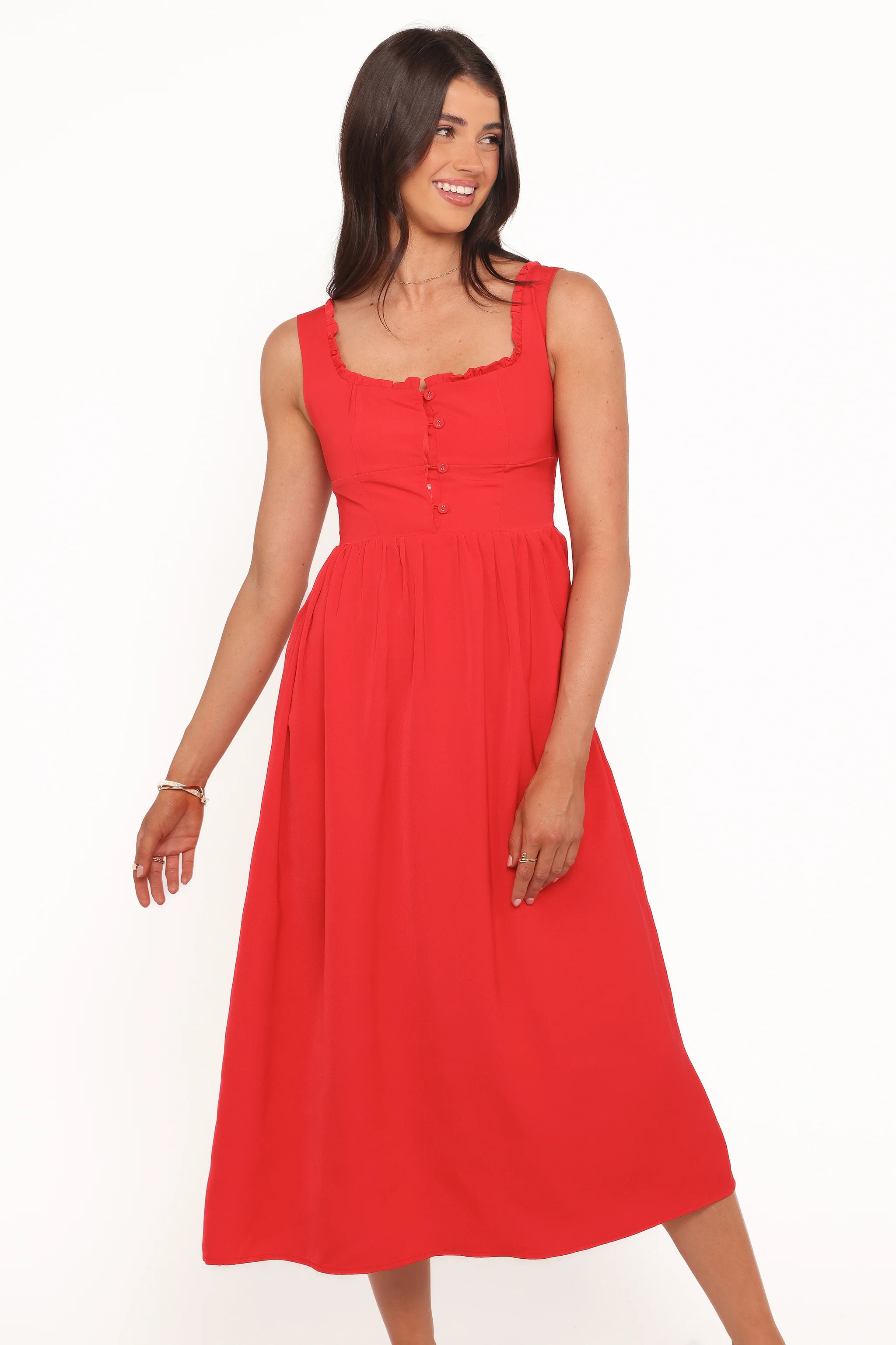 Melrose Midi Dress - Red | Petal & Pup (US)