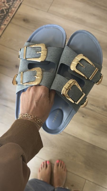 New denim buckle sandals!

#LTKfindsunder50 #LTKfindsunder100 #LTKstyletip