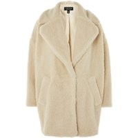Womens Borg Cocoon Coat - Cream, Cream | Topshop UK