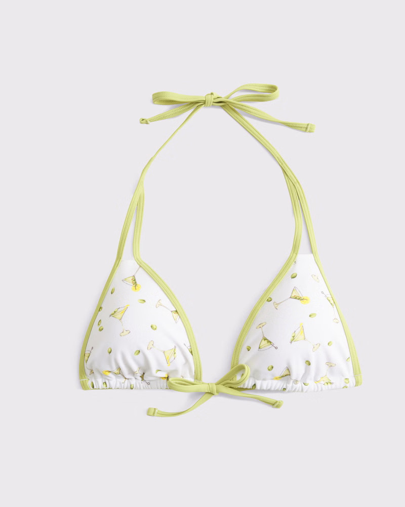 Women's Contrast Tie-Front Triangle Bikini Top | Women's Swimwear | Abercrombie.com | Abercrombie & Fitch (US)