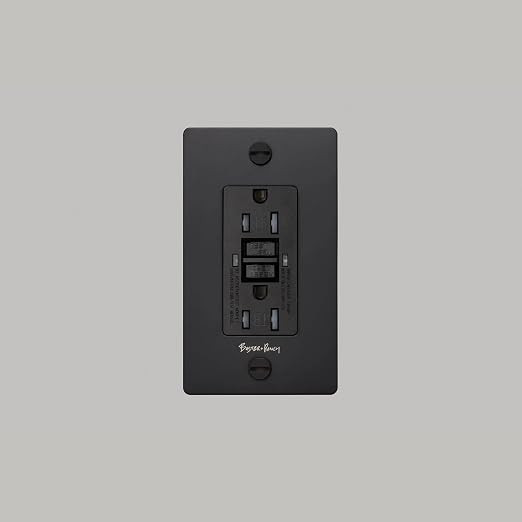 Buster and Punch 1 Gang Single Duplex Outlet GFCI Cross Knurl with Logo in Black | Amazon (US)