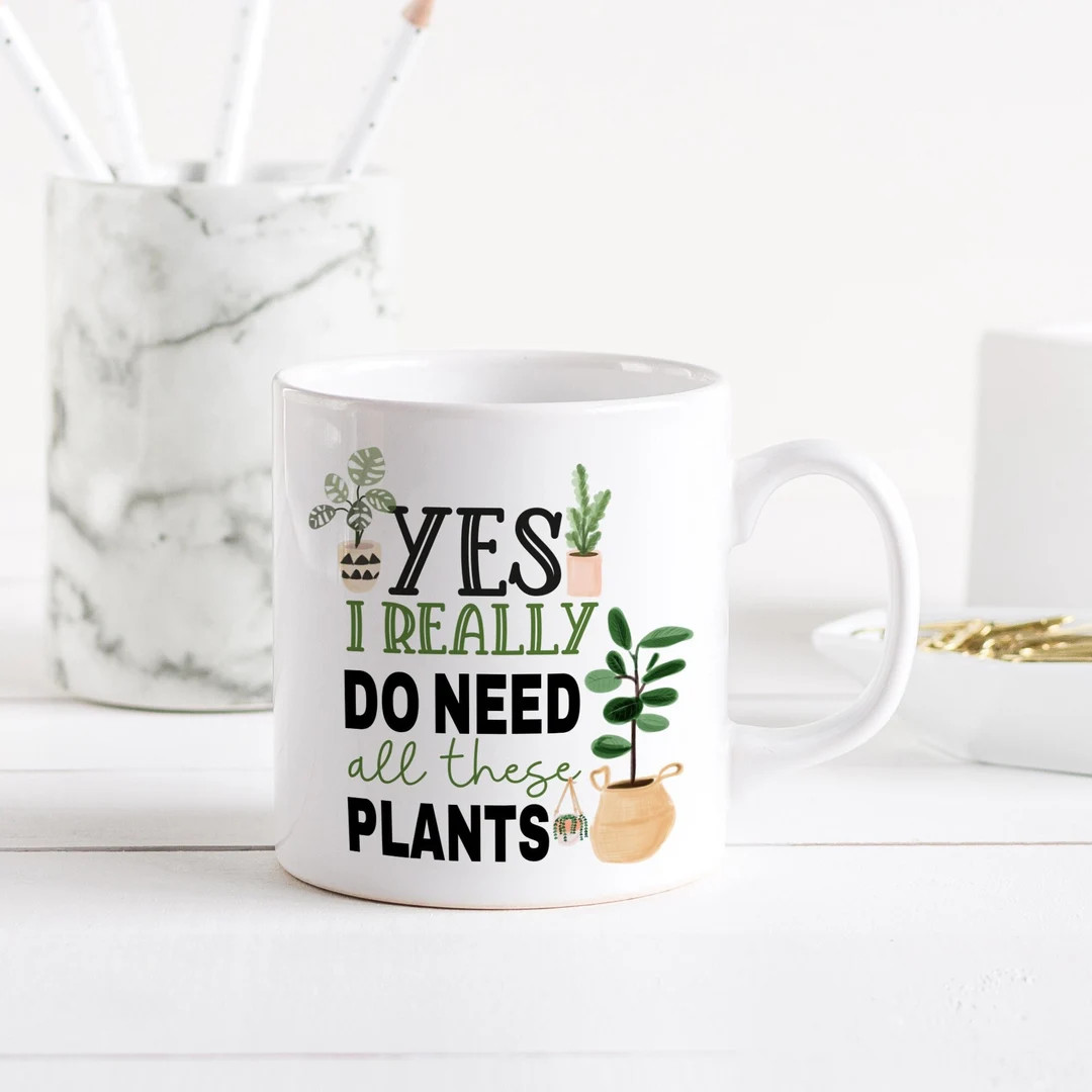 Plant Lovers Gift / Plant Mum Plant Lady Coffee Mug / Houseplant Tea Cup / Christmas Birthday Gif... | Etsy (US)