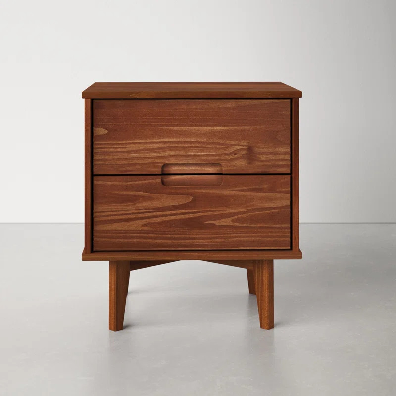 Mags Solid Wood Groove 2-Drawer Nightstand | Wayfair North America