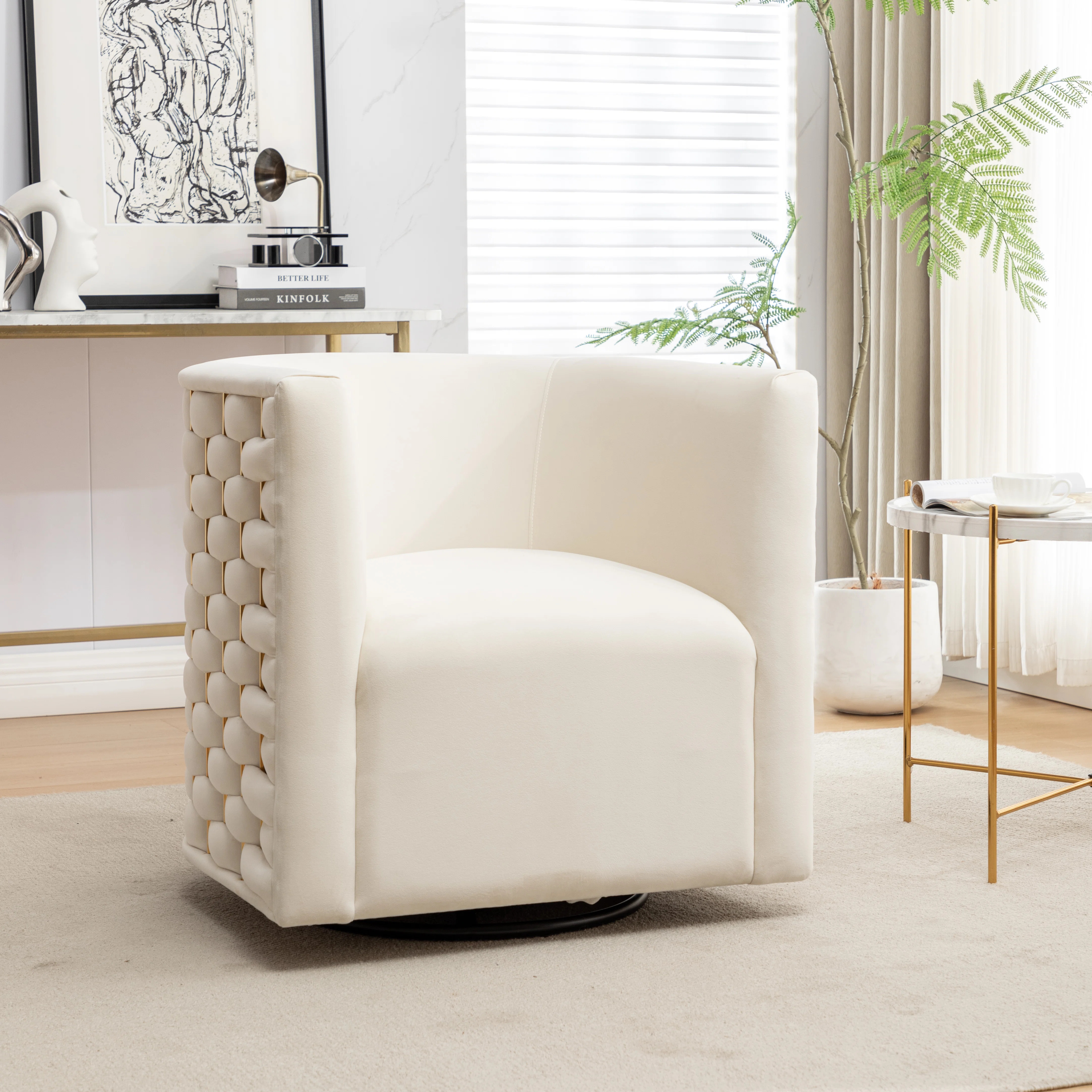 Occie Velvet Swivel Barrel Chair | Wayfair North America