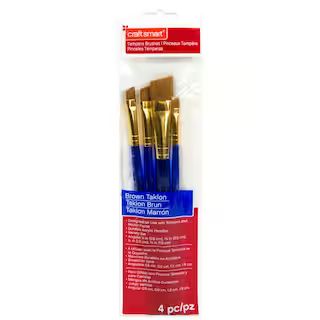 Brown Taklon Tempera Angular Paintbrushes By Craft Smart® | Michaels Stores