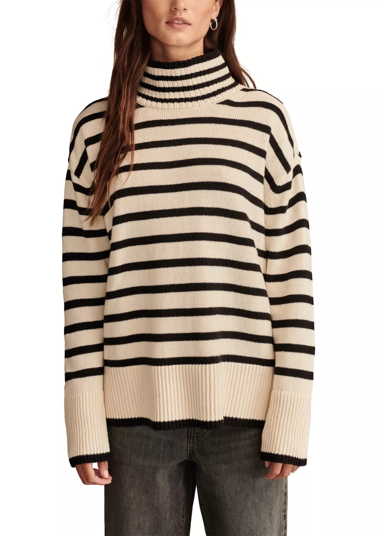 Side Slit Mock Neck Pullover Tunic Sweater | Belk