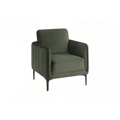 Beautiful Elegant Velvet Accent Chair with Plush Upholstery and Metal Legs for Living Room | Wayfair North America