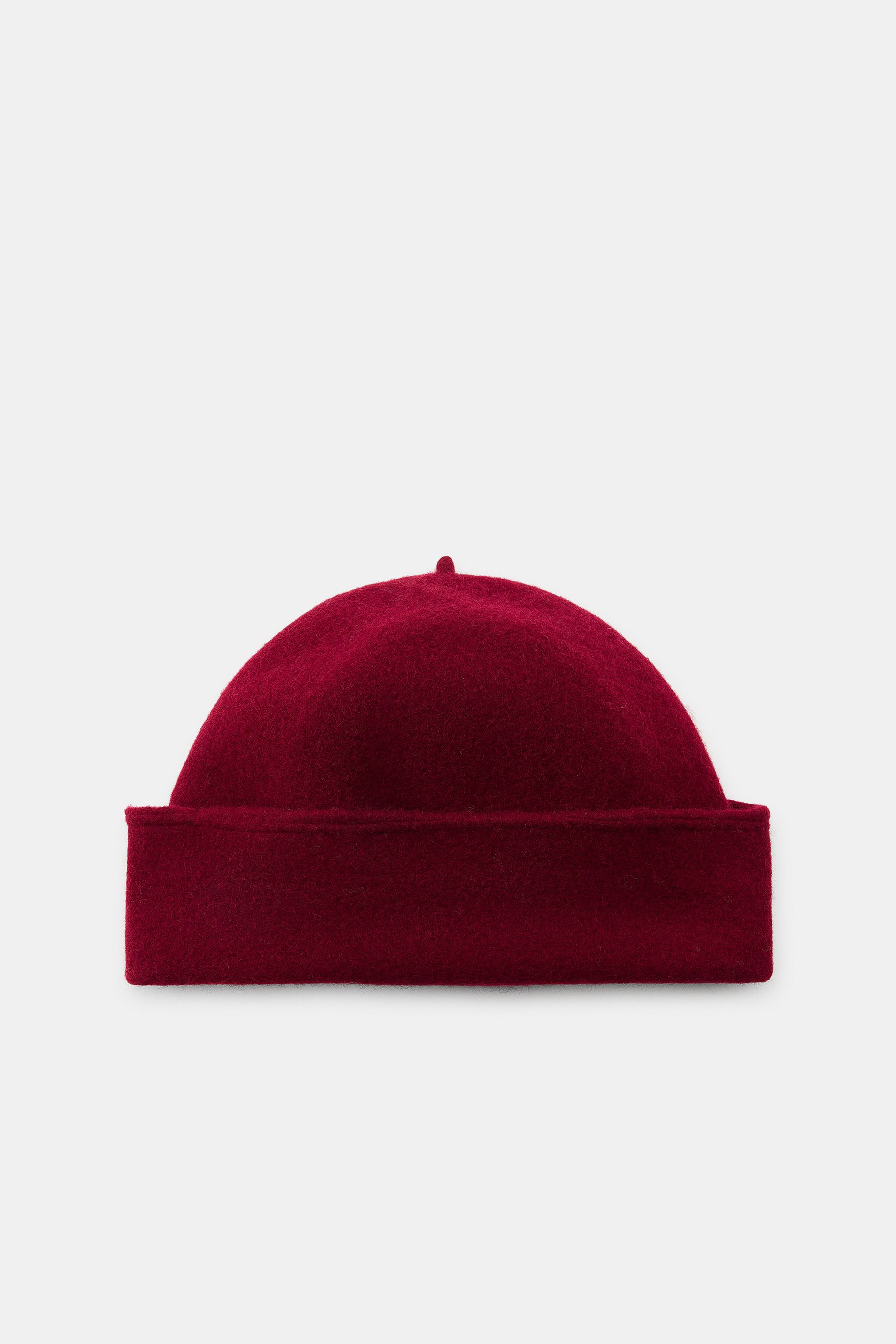 100% WOOL BEANIE WITH TURN-UP BRIM | Zara UK
