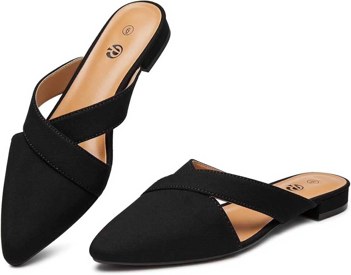 Rekayla Women’s Mules Closed Pointed Toe Backless Loafer Shoes for Women | Amazon (US)