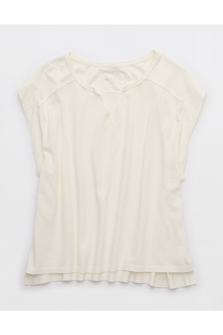 Aerie Summer Breeze Notch Neck T-Shirt Women's Soft Muslin XXS | American Eagle Outfitters (US & CA)