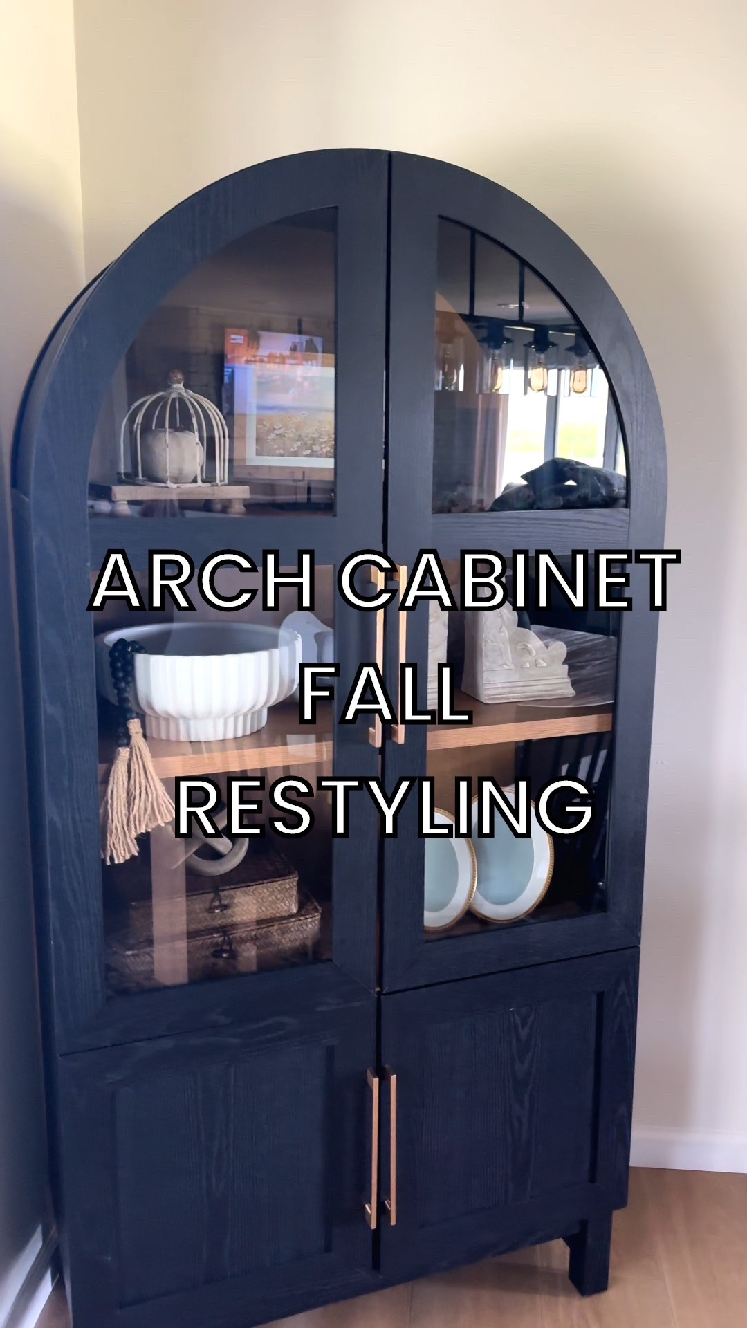 Styled my arch cabinet for fall and I love how cozy it feels 🍂✨ Mixed in warm neutrals, earthy textures, and seasonal accents to make this space feel inviting all season long.

#ltkhome #falldecor #cabinetstyling #homestyling #cozyhome #neutraldecor