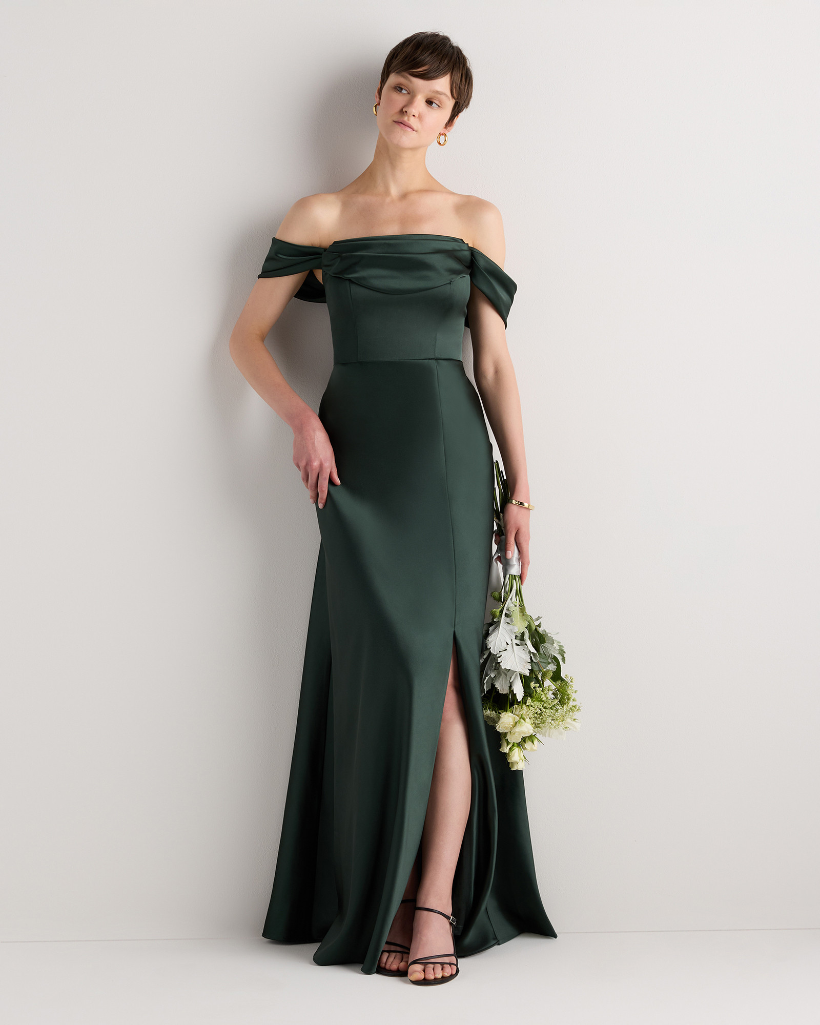 Quince | Women's Aurora Stretch Satin Convertible Dress in Black, Size 16, Recycled Polyester | Quince