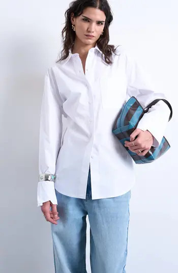 Darted Cuff Oversize Button-Up Shirt | Nordstrom