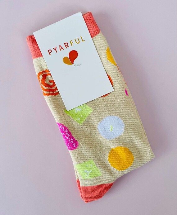 Mithai Socks - South asian gifts, desi, gulab jamun, jalebi, ladoo, bridesmaid, christmas, indian... | Etsy (US)