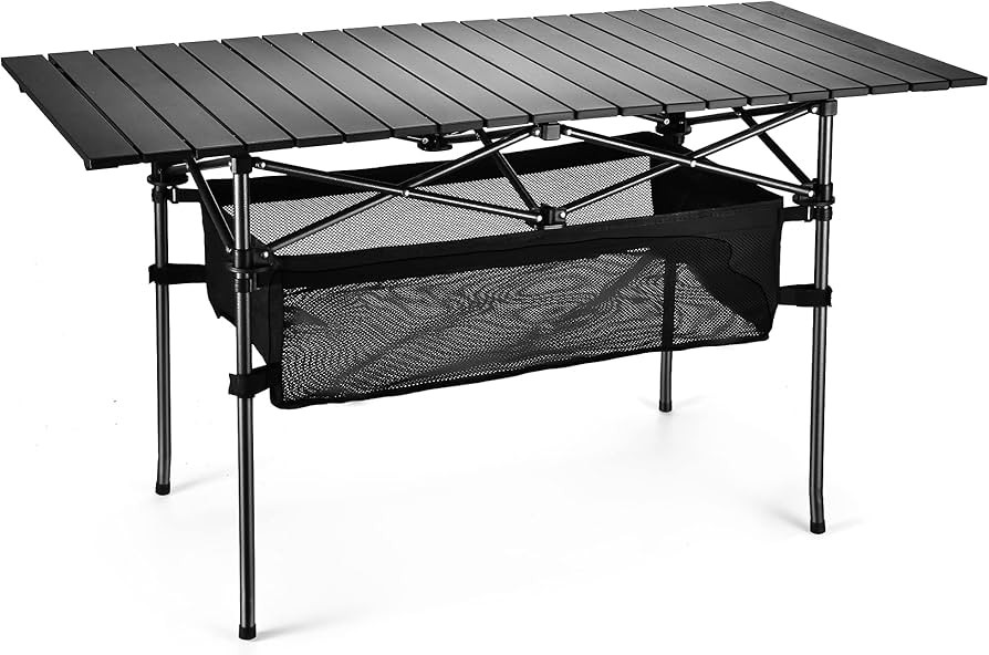 WUROMISE Sanny Outdoor Folding Portable Picnic Camping Table, Aluminum Roll-up Table with Easy Ca... | Amazon (US)