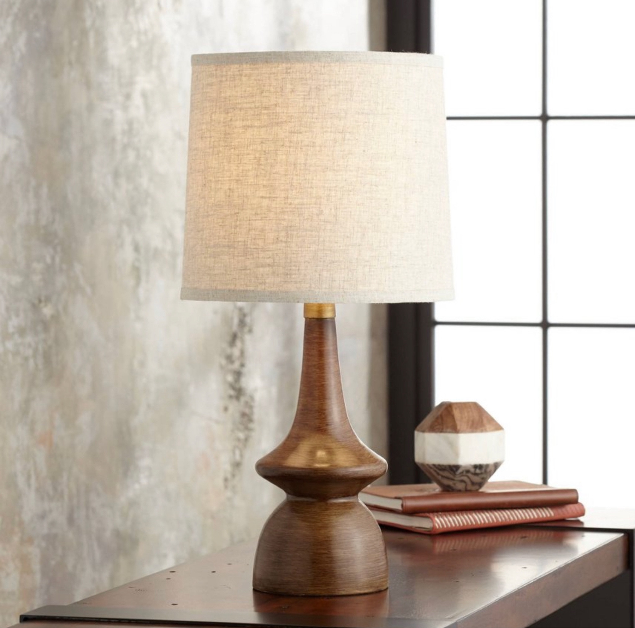 Mid century table lamp - walnut wood / off white line shade / gold detail for living room, bedroom bedside office 

Target finds 

#LTKhome #LTKFind
