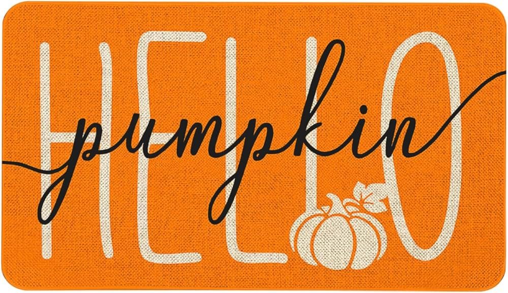 Roszwtit Fall Door Mat 30 X 17 Inch Hello Pumpkin Orange Doormat Indoor Outdoor Entrance Floor Ma... | Amazon (US)